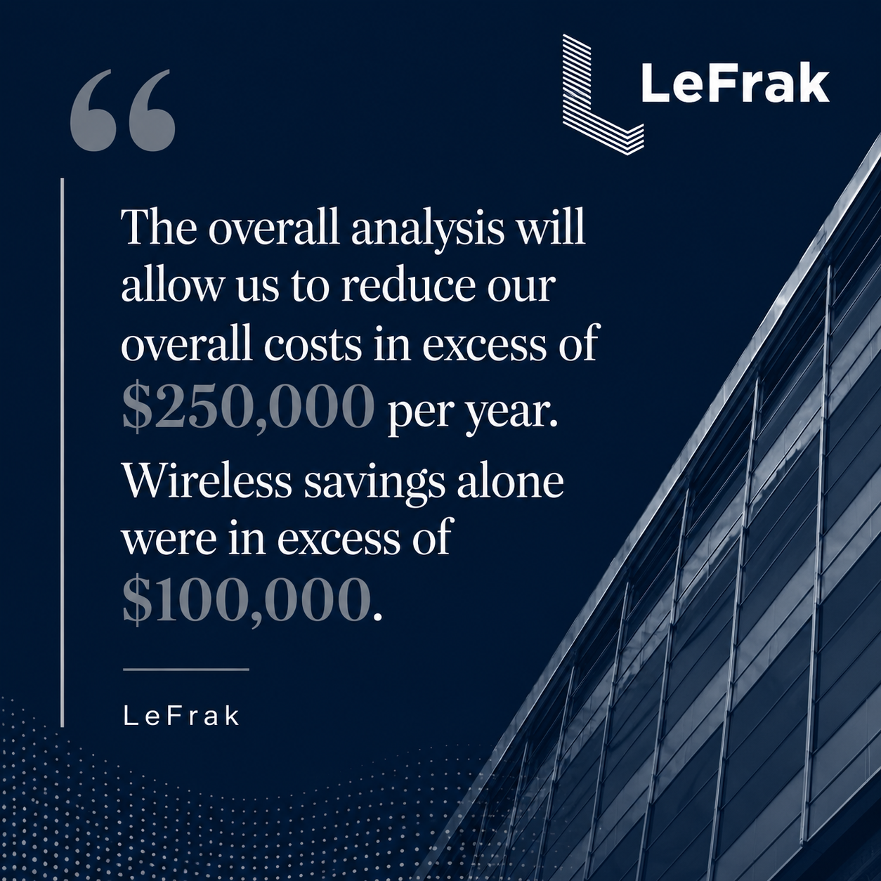 LeFrak testimonial